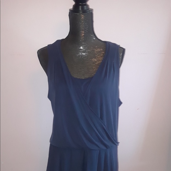 Rebel Navy Asymmetrical Faux Wrap Tank - Picture 3 of 8